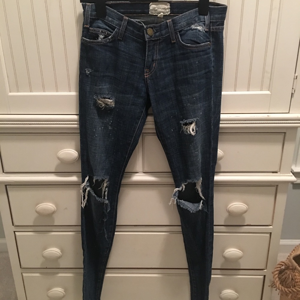 Current/Elliot Distressed Skinny Jeans 26